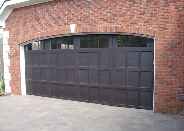 Wayne Dalton #9700 Mahogany stained finish, Providence panel, 12' x 10', 12 lite square
