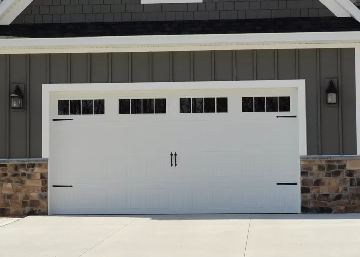 Wayne Dalton #9600 Sonoma panel style, with decorative hardware, 12' x 10', Black, Stockbridge