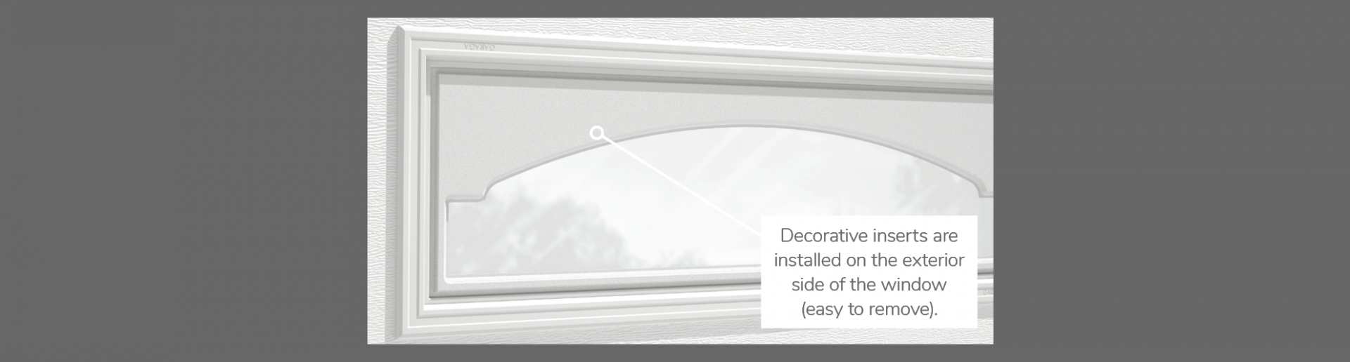 Cathedral Decorative Insert, 40" x 13", available for door R-16, R-12, 2 layers - Polystyrene and Non-insulated