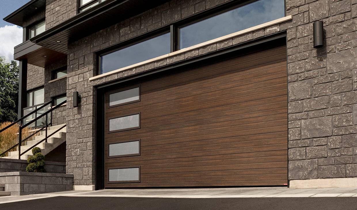 Standard+ Moderno Multi, 16' x 8', Chocolate Walnut, window layout: Left-side Harmony